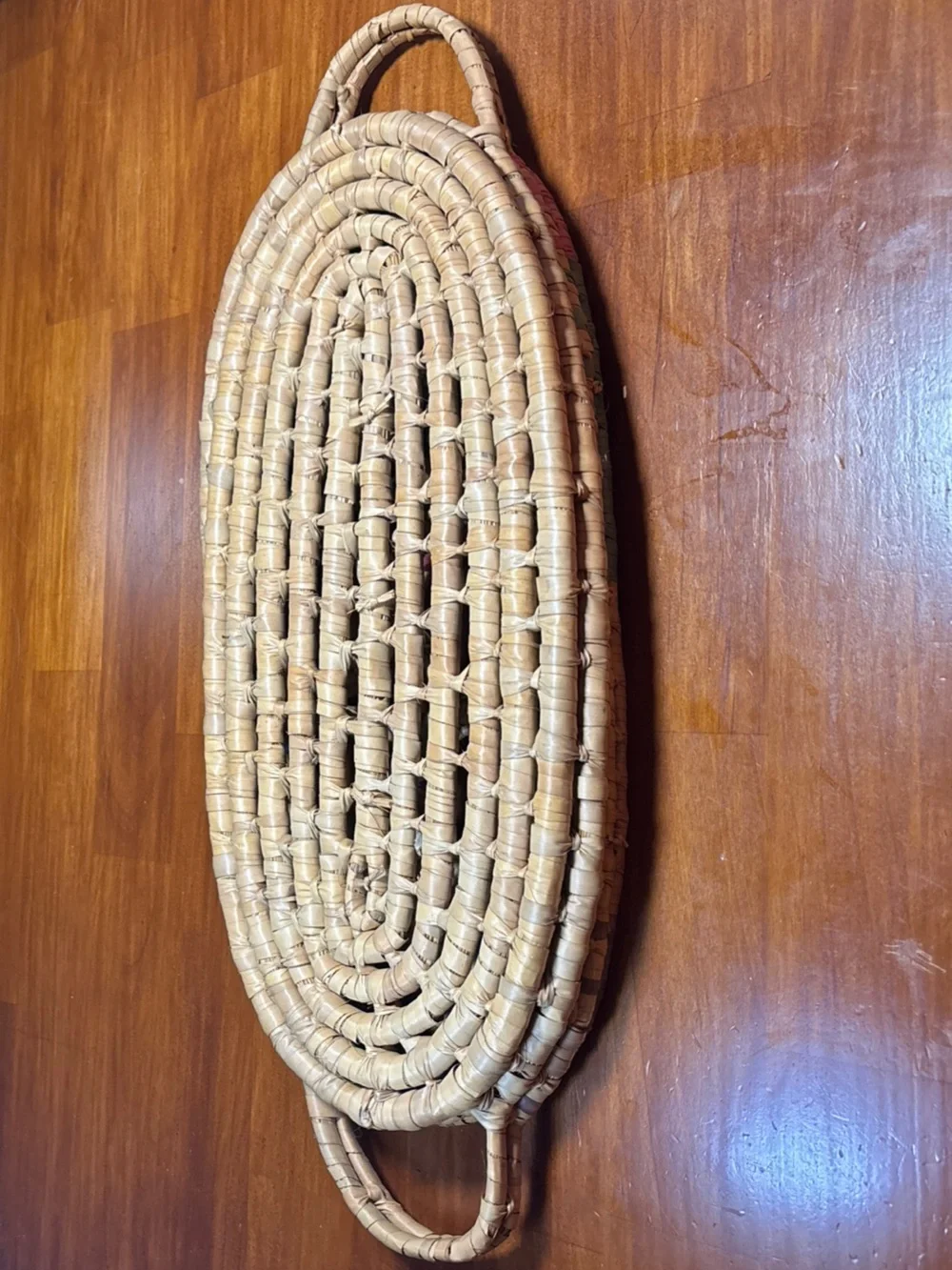 Vintage Wicker Rattan Drink Carrier Retro Woven Boho Cantina Multicolor Style